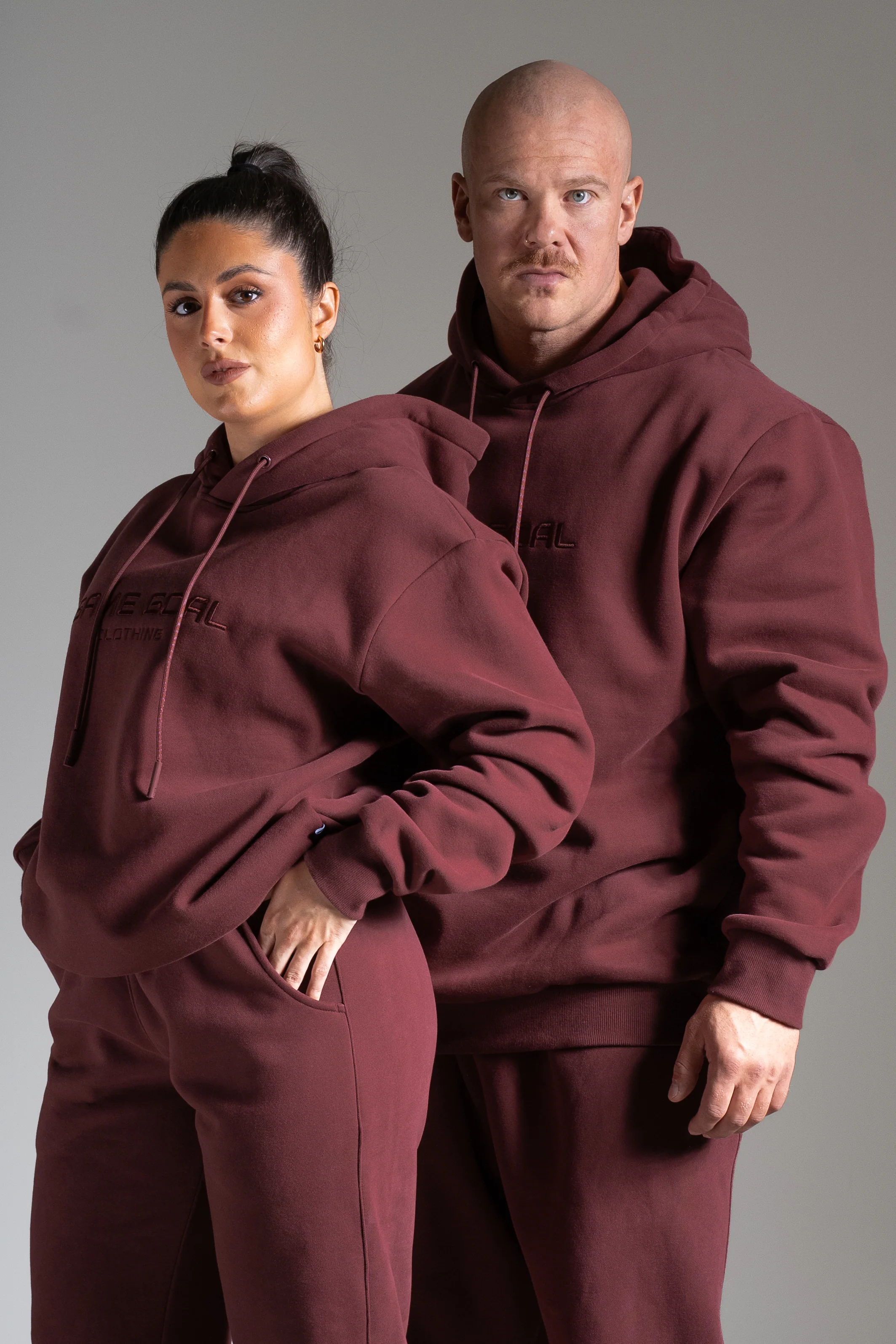 Heavy oversize huppari viininpunainen