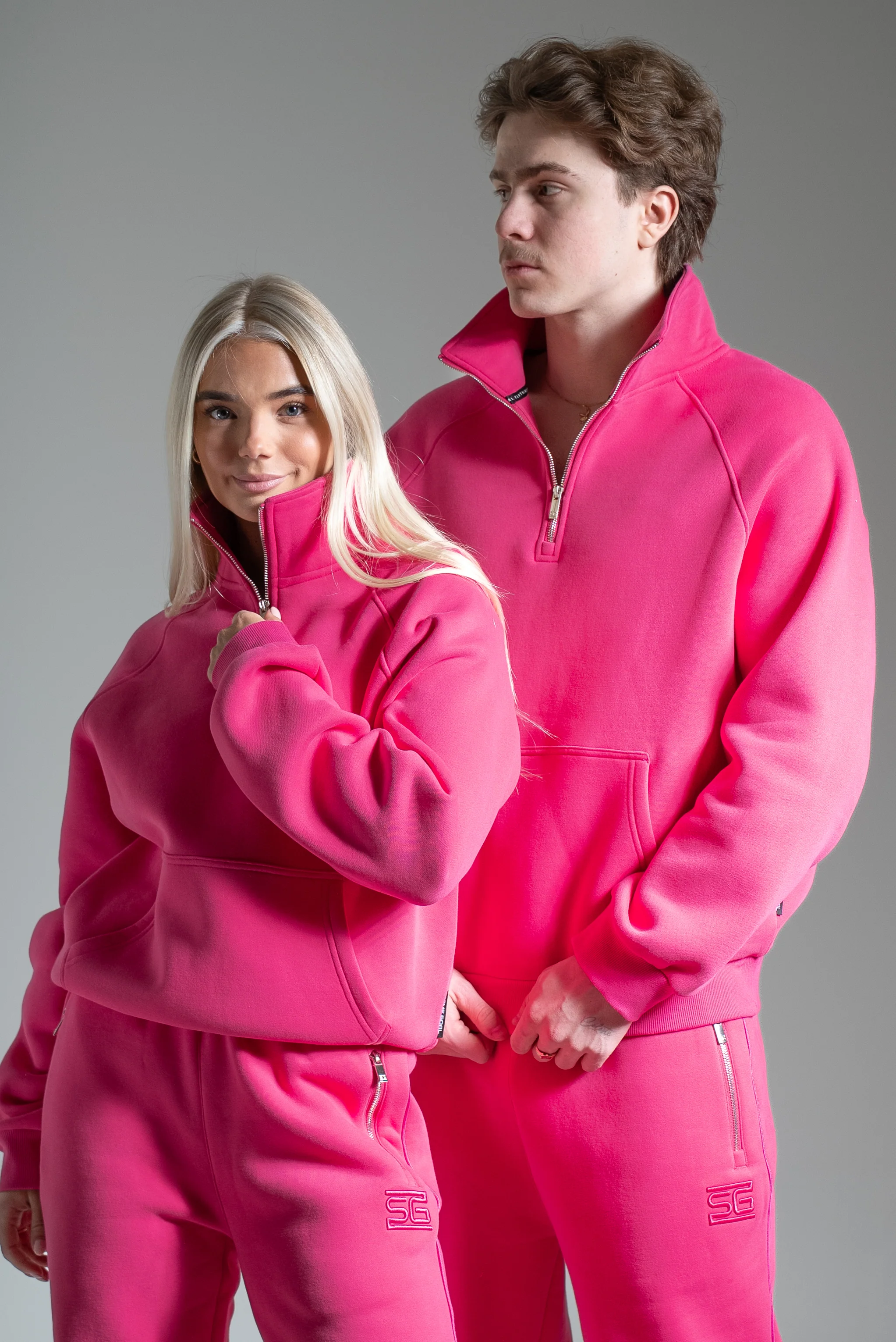 HEAVY zip high neck pinkki