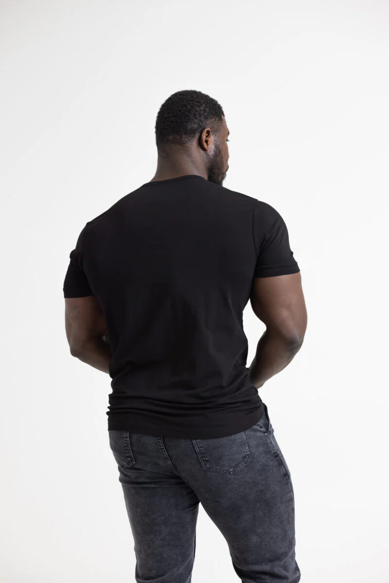 Miesten Basic o-neck t-paita musta - Image 3