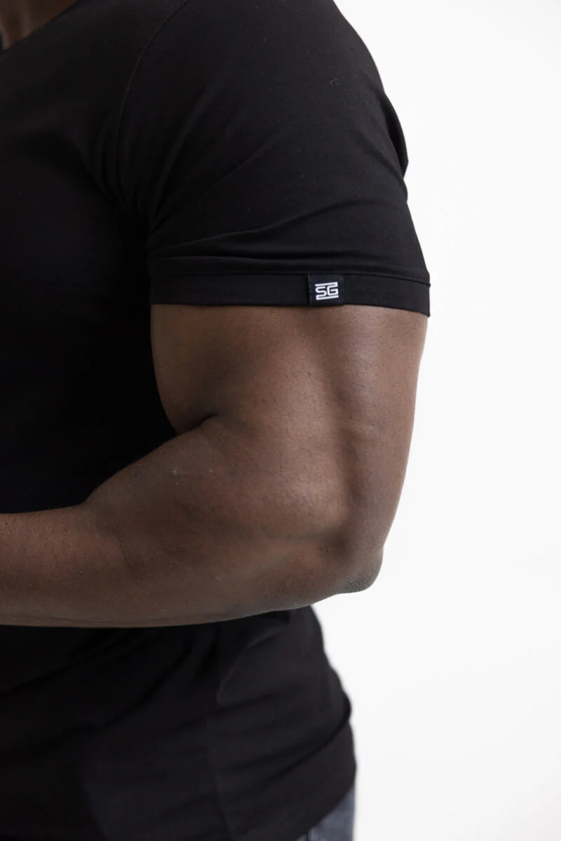 Miesten Basic o-neck t-paita musta - Image 4