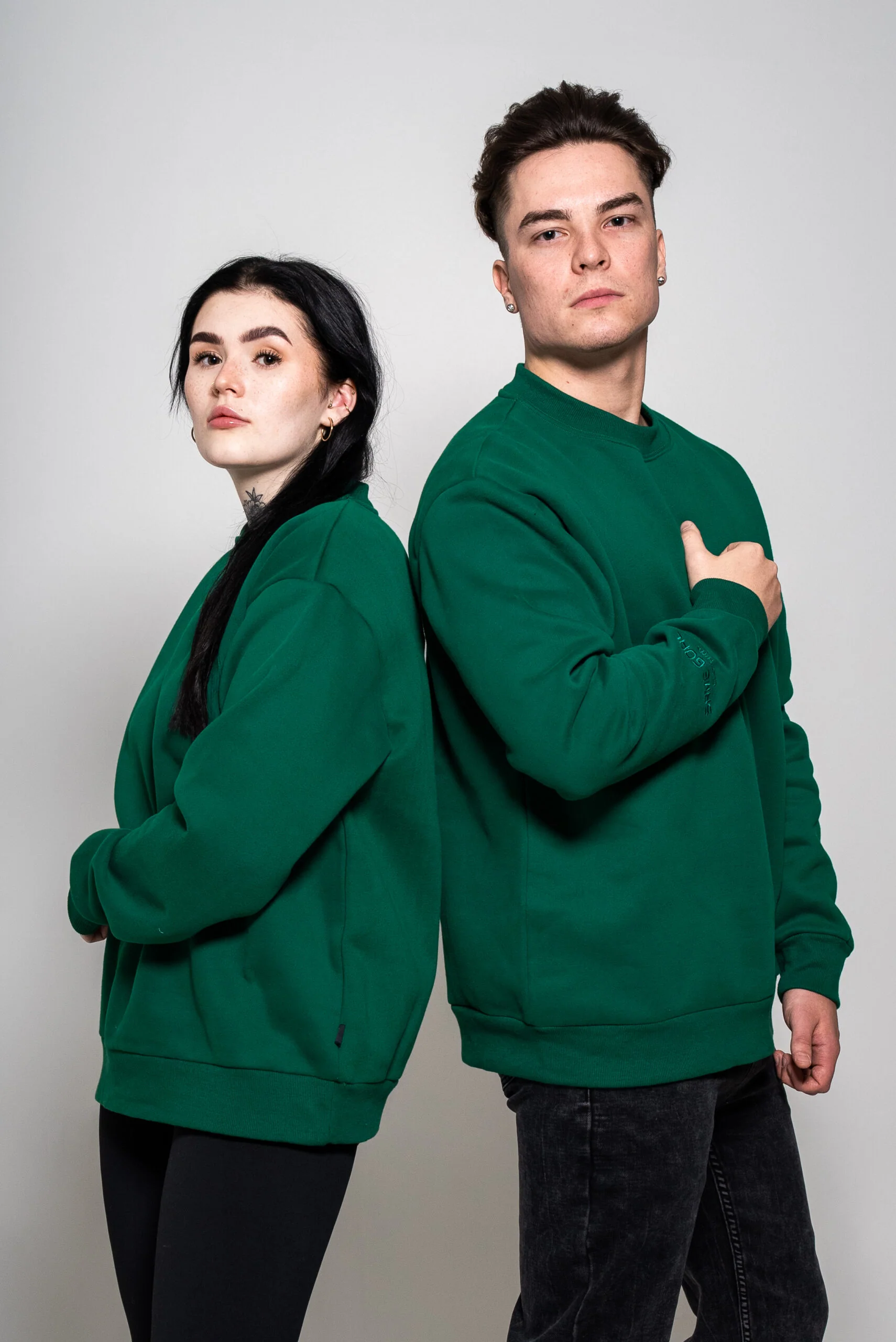 Heavy oversize college kirkasvihreä